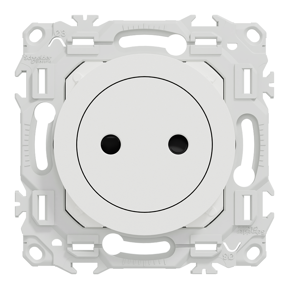 Odace prise 2P affleurante blanc griffes